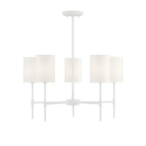 Meridian Traditional 5 Light 15" Chandelier, Bisque White - M10067BQW