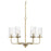Meridian Transitional 4 Light Chandelier, Natural Brass/Clear - M10076NB