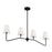 Meridian Modern 4 Light Linear Chandelier, Matte Black - M10078MBK