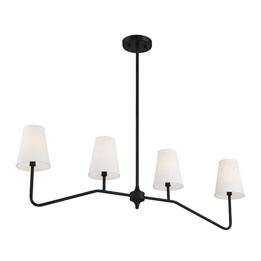 Meridian Modern 4 Light Linear Chandelier, Matte Black - M10078MBK