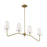 Meridian Modern 4 Light Linear Chandelier, Natural Brass - M10078NB