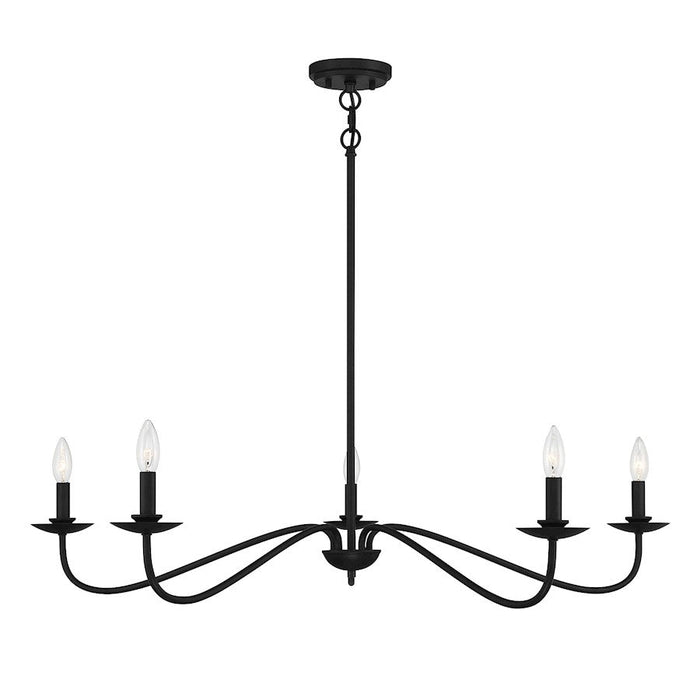 Meridian Traditional 5 Light 7" Chandelier, Matte Black - M10085MBK