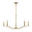 Meridian Transitional 5 Light 15" Chandelier, Natural Brass - M10086NB