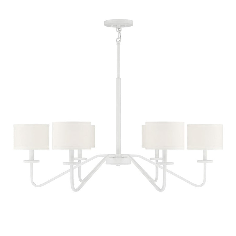 Meridian Vintage 6 Light 18" Chandelier, Bisque White - M10092BQW