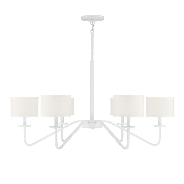 Meridian Vintage 6 Light 18" Chandelier, Bisque White - M10092BQW