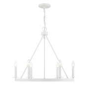 Meridian Vintage 6 Light 22" Chandelier, Bisque White - M10093BQW