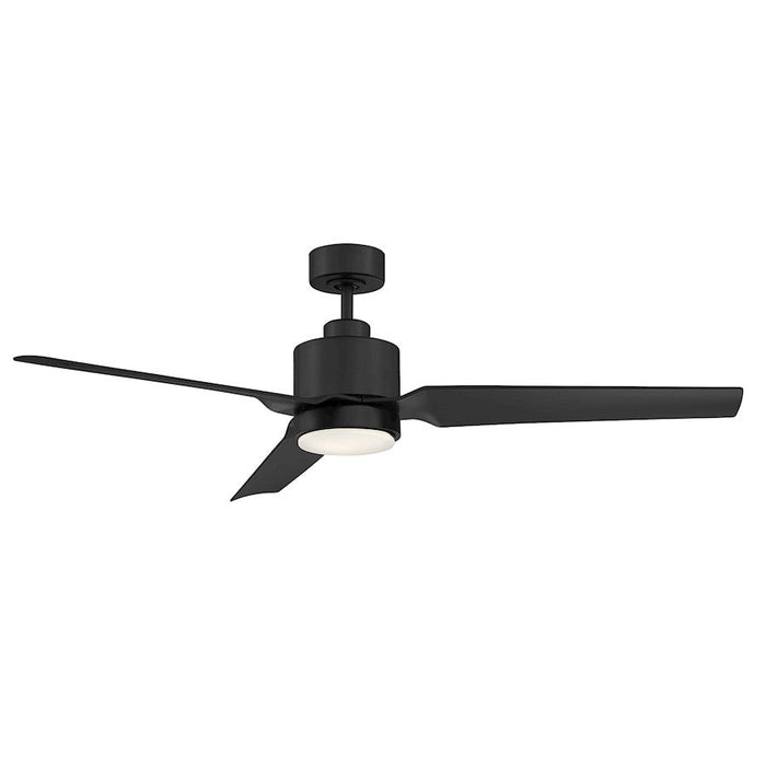 Meridian Modern 52" LED Ceiling Fan, Matte Black/White Opal - M2012MBK