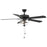 Meridian Traditional 2 Light 52" Ceiling Fan, Black/Clear Bubble - M2019MBKRV