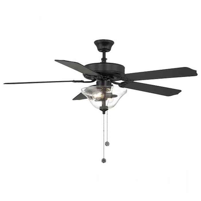 Meridian Traditional 2 Light 52" Ceiling Fan, Black/Clear Bubble - M2019MBKRV