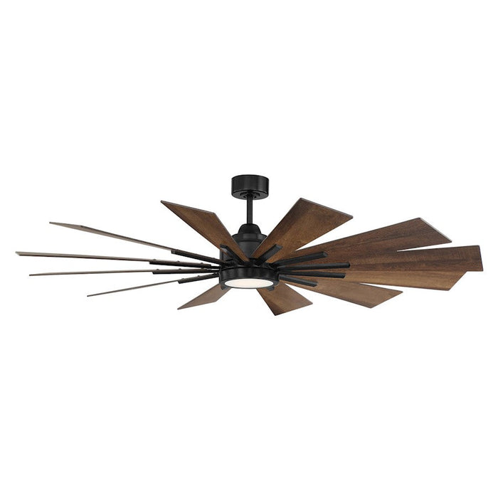 Savoy Meridian 60" LED Ceiling Fan, Matte Black/White