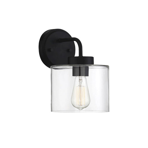 Meridian Modern 1 Light 10.5" Outdoor Wall Lantern, Matte Black/Clear - M50034BK