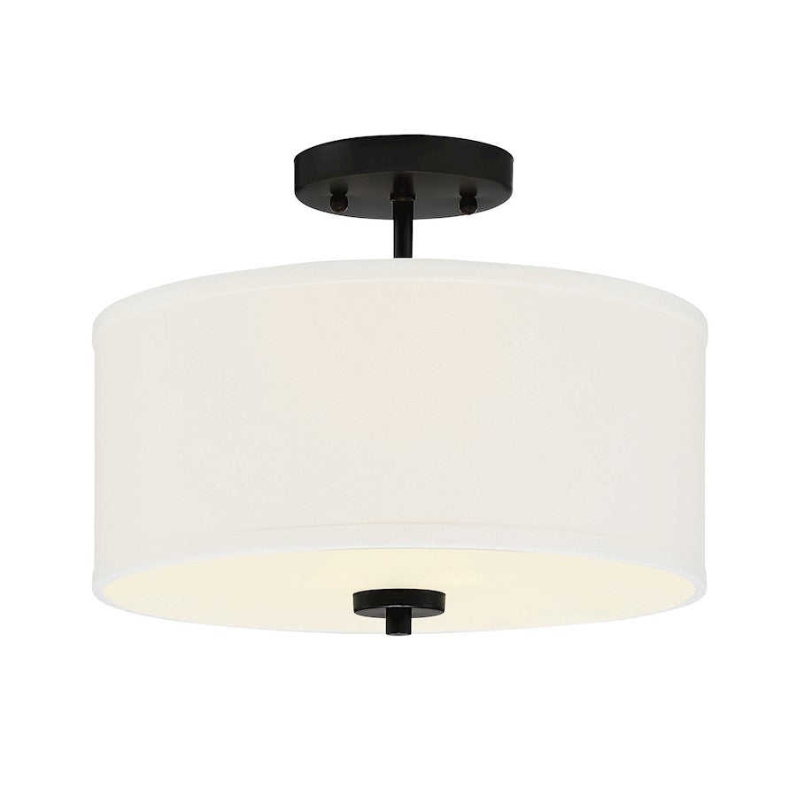 Meridian Transitional 2 Light Semi Flush Mount, Matte Black - M60008MBK