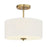 Meridian Modern 2 Light Semi Flush Mount, Natural Brass - M60008NB