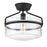 Meridian Transitional 1 Light 11" Semi Flush Mount, Black/Clear - M60011MBK