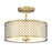 Meridian Modern 2 Light Semi Flush Mount, Natural Brass/Shield - M60016NB