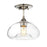 Meridian Modern 1 Light Semi Flush Mount, Polished Nickel/Clear - M60017PN