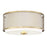 Meridian Industrial 3 Light 6" Flush Mount, Natural Brass - M60018NB