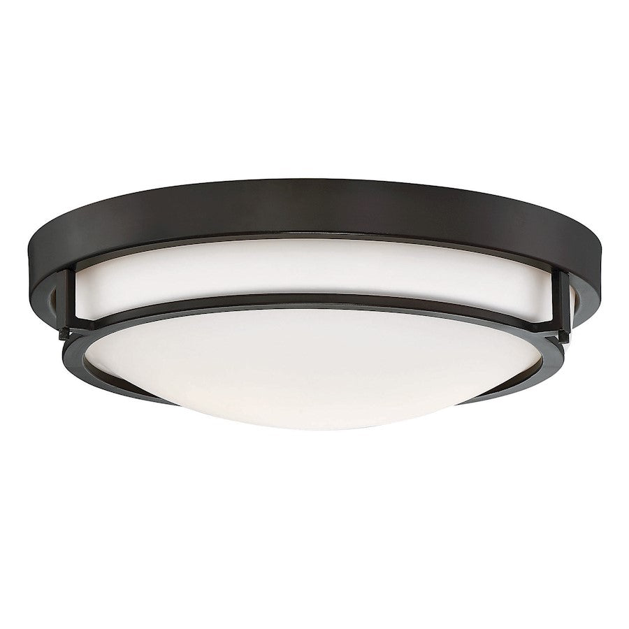 Meridian Industrial 2 Light 4" Flush Mount, Bronze/White - M60019ORB