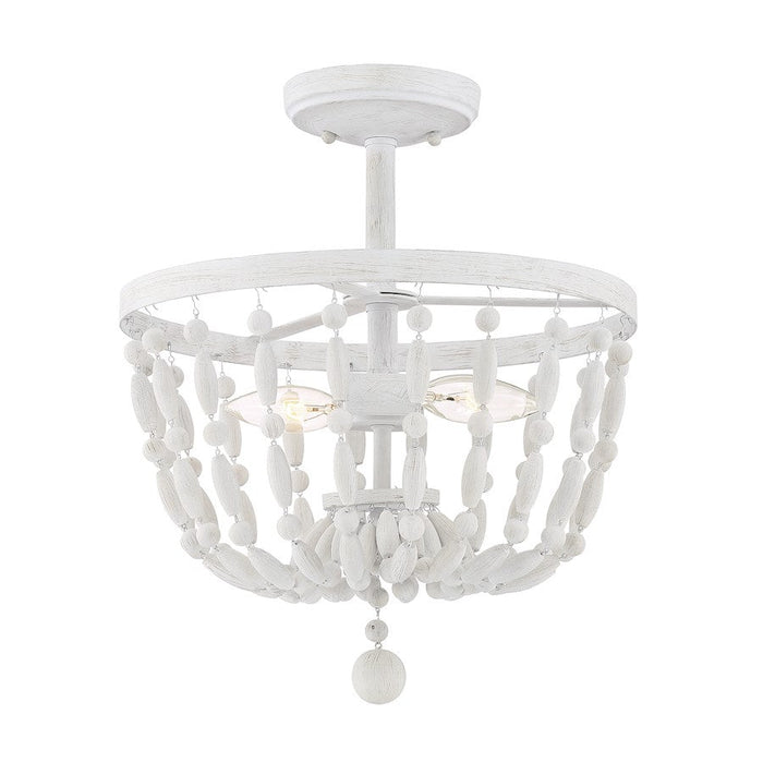 Meridian Bohemian 2 Light Semi Flush Mount, Distressed Wood - M60028DW