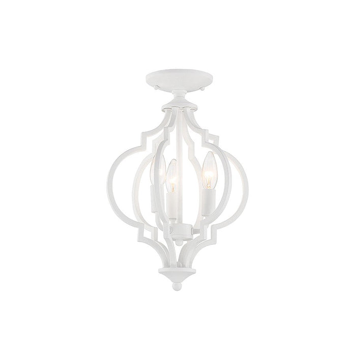 Savoy Meridian 3 Light Convertible Semi Flush Mount/Pendant, White