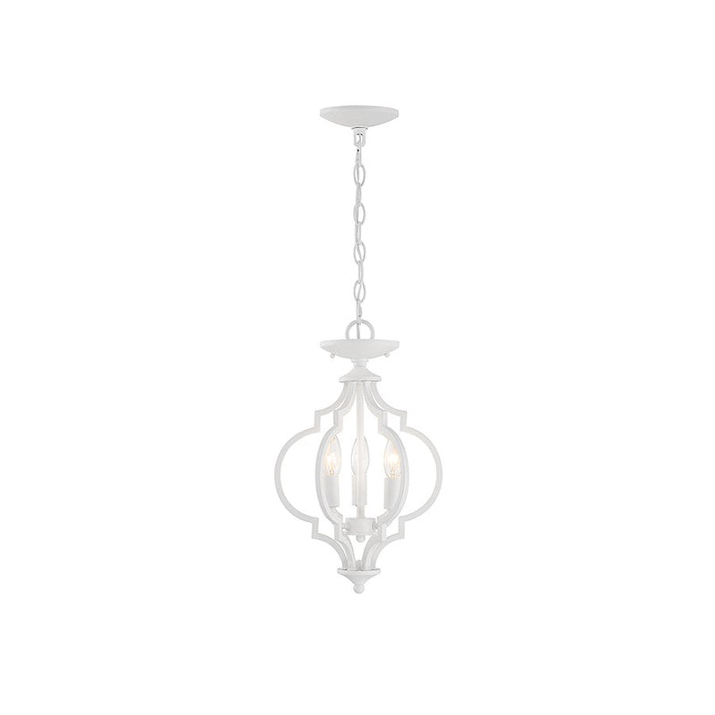 Savoy Meridian 3 Light Convertible Semi Flush Mount/Pendant, White