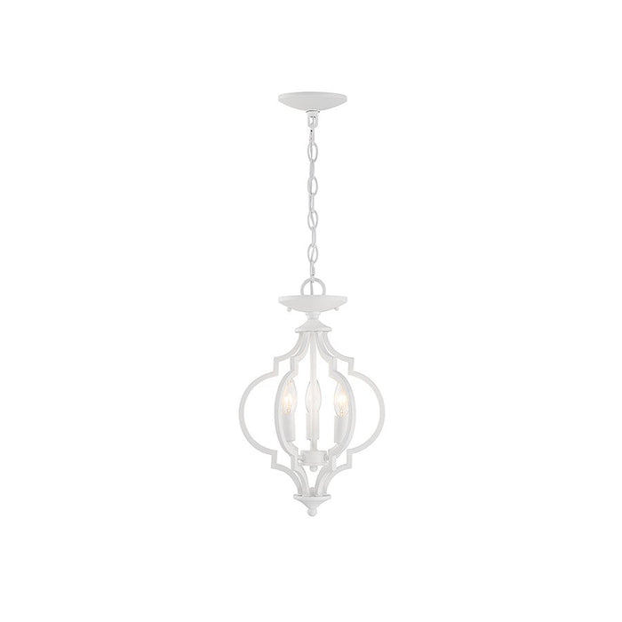 Savoy Meridian 3 Light Convertible Semi Flush Mount/Pendant, White