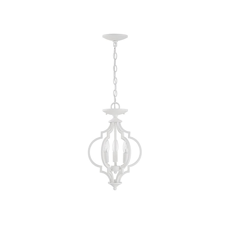 Savoy Meridian 3 Light Convertible Semi Flush Mount/Pendant, White