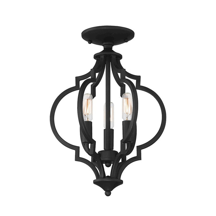 Meridian Transitional 3 Light Convertible Semi Flush Mount, Black - M60055MBK