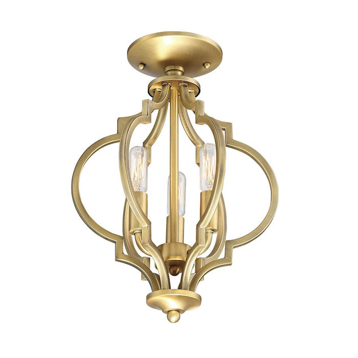 Meridian Transitional 3 Light Convertible Semi Flush Mount, Brass - M60055NB