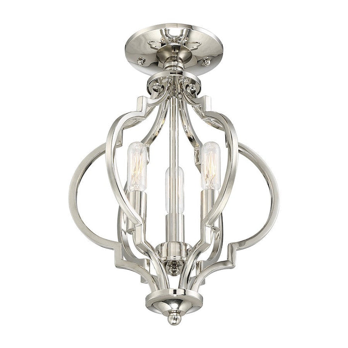 Meridian Transitional 3 Light Convertible Semi Flush Mount, Nickel - M60055PN