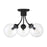 Meridian Mid-Century Modern 3 Light Semi Flush Mount, Black/Clear - M60060MBK