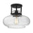 Meridian Traditional 1 Light Semi Flush Mount, Black/Clear Seeded - M60064MBK