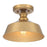 Meridian Vintage 1 Light 7" Semi Flush Mount, Natural Brass - M60068NB