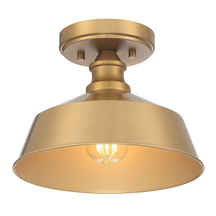 Meridian Vintage 1 Light 7" Semi Flush Mount, Natural Brass - M60068NB