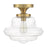 Meridian Vintage 1 Light Semi Flush Mount, Clear