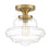 Meridian Vintage 1 Light Semi Flush Mount, Clear