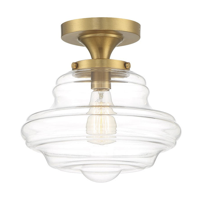 Meridian Vintage 1 Light Semi Flush Mount, Clear