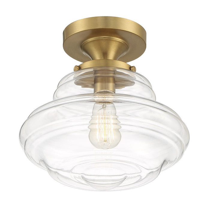 Meridian Vintage 1 Light Semi Flush Mount, Clear