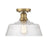 Meridian Vintage 1 Light Semi Flush Mount, Natural Brass/Vintage - M60070NB