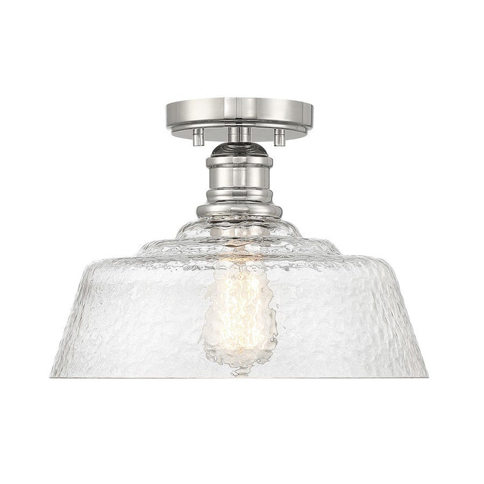 Meridian Vintage 1 Light Semi Flush Mount, Polished Nickel/Vintage - M60070PN