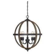 Meridian Farmhouse 5 Light Chandelier, WoodBlack - M70041WB