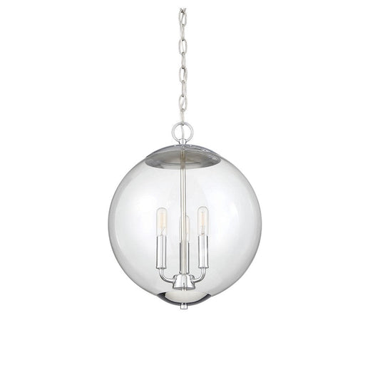 Meridian Modern 3 Light Pendant, Chrome/Clear - M70060CH