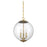 Meridian Modern 3 Light Pendant, Natural Brass/Clear - M70060NB