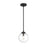 Meridian Industrial 1 Light Mini Pendant, Matte Black/Clear - M70067MBK