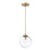 Meridian Industrial 1 Light Mini Pendant, Natural Brass/Clear - M70067NB