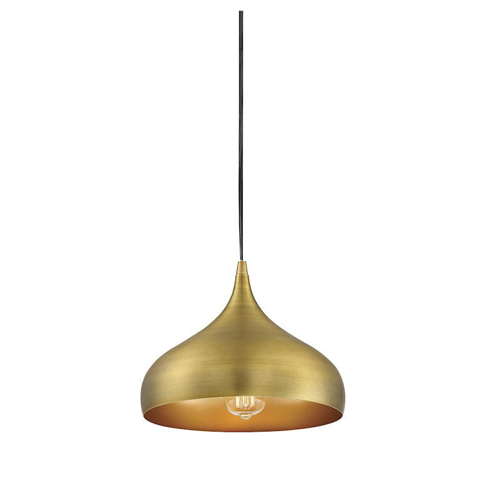 Meridian Modern 1 Light Plug, Mini Pendant, Natural Brass - M70075NB