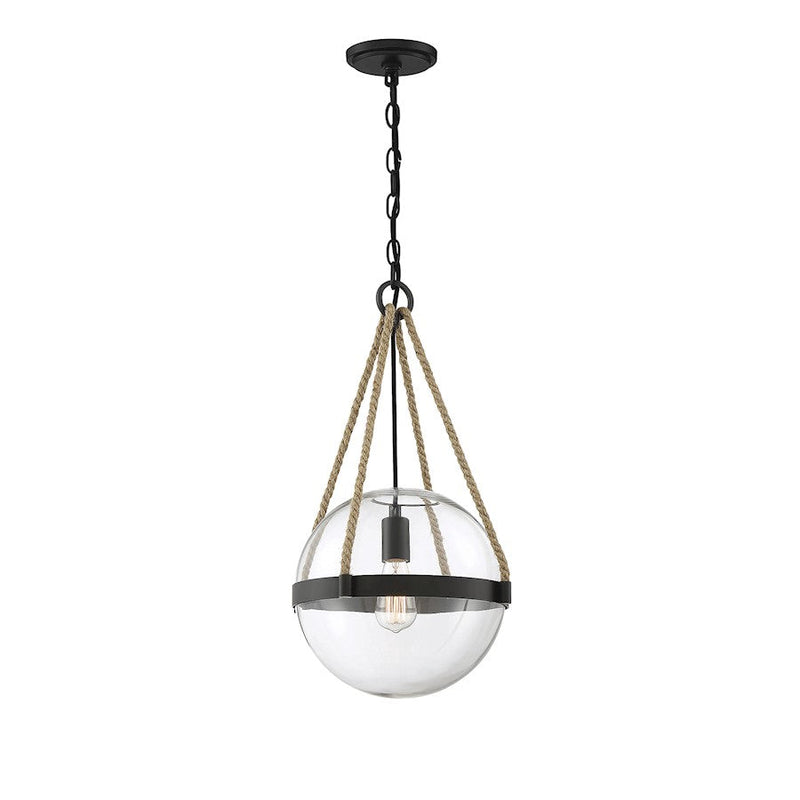 Meridian Rustic 1 Light 23" Pendant, Oil Rubbed Bronze/Clear - M70090ORB