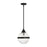 Meridian Modern 1 Light Mini Pendant, Matte Black/Clear Ribbed - M70100MBK