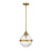 Meridian Modern 1 Light Mini Pendant, Natural Brass/Clear Ribbed - M70100NB