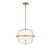 Meridian Modern 3 Light 13" Pendant, Natural Brass - M70101NB
